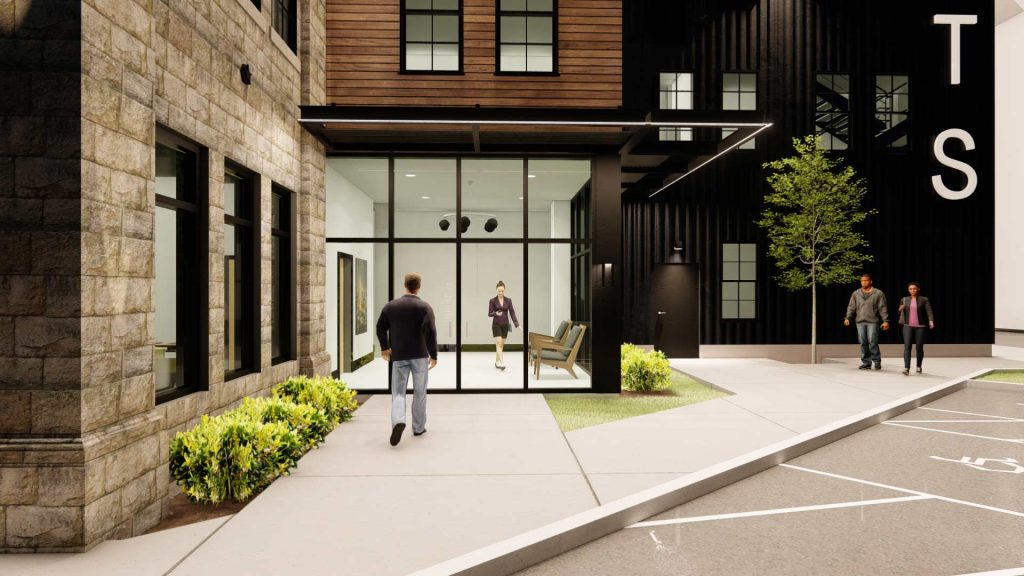 Lofts at Hartwell Street entrance area